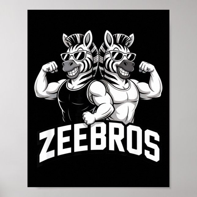 Zeebros Cute Zebra Duo Design For Zebros Lovers  Poster (Framsidan)