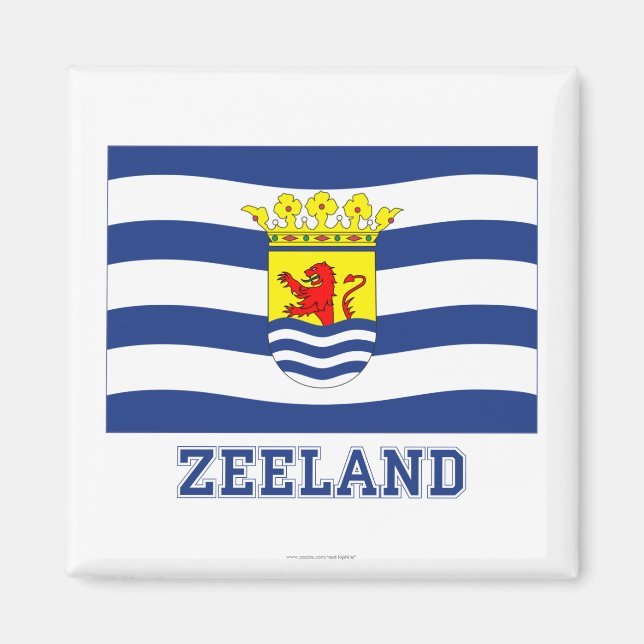 Zeeland Flagga med namn Magnet (Framsidan)