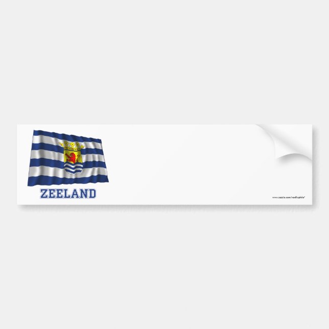 Zeeland som vinkar flagga med namn bildekal (Framsidan)