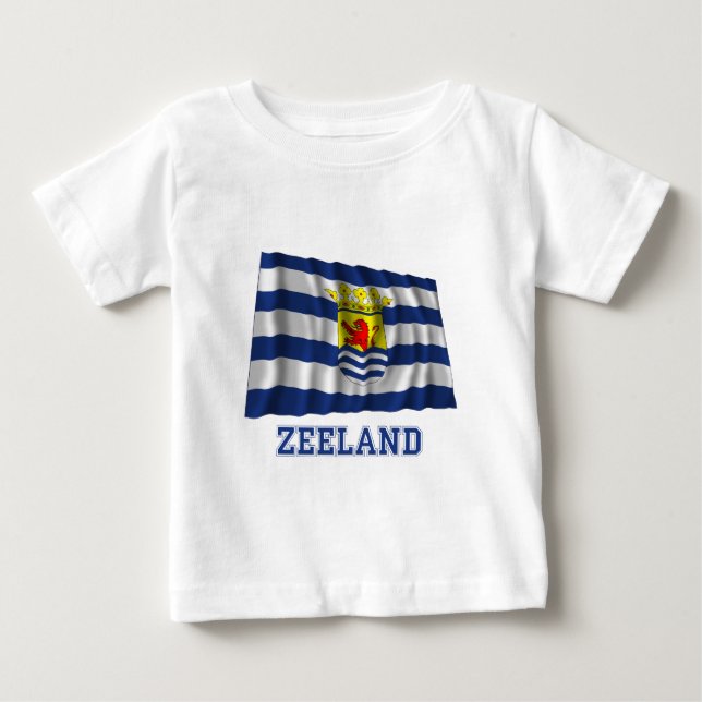 Zeeland som vinkar flagga med namn tee (Framsida)