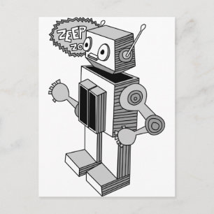 Zeep Zop Robot Vykort