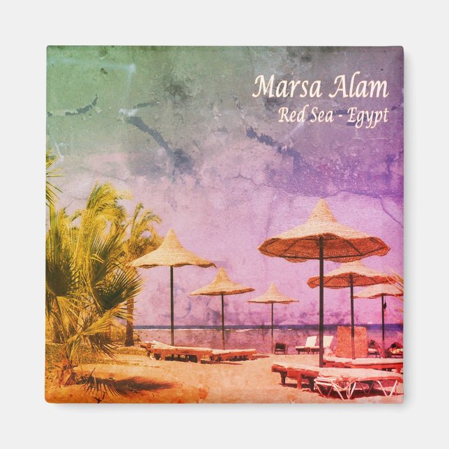 zEG035 MARSA ALAM Beach, Red Sea, Egypten, Fridge Magnet (Framsidan)