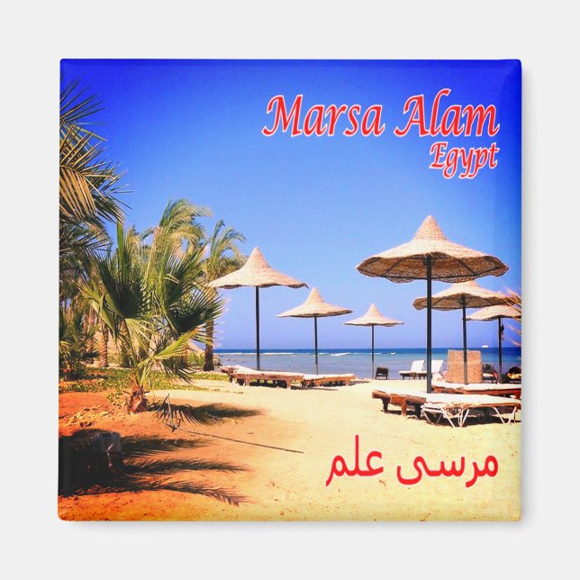 zEG051 MARSA ALAM Beach, Red Sea, Egypten, Fridge Magnet (Framsidan)