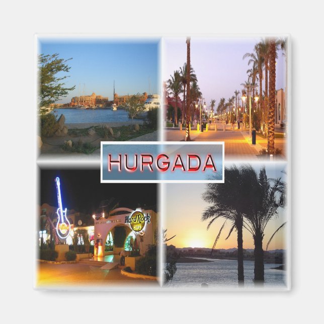 zEG060 HURGHADA, Röda havet, Mosaic, Afrika, Fridg Magnet (Framsidan)
