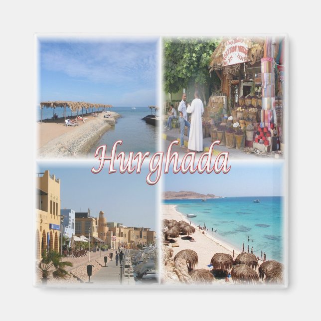 zEG061 HURGHADA, Röda havet, Mosaic, Afrika, Fridg Magnet (Framsidan)