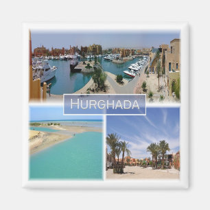 zEG065 mosaik of HURGHADA Red Sea in Egypten, Frid Magnet