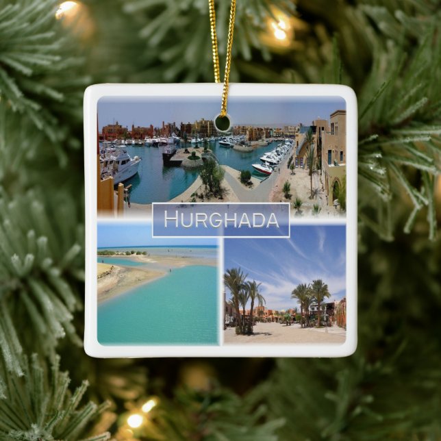 zEG065 mosaik of HURGHADA Red Sea in Egypten, Julgransprydnad Keramik (Träd)