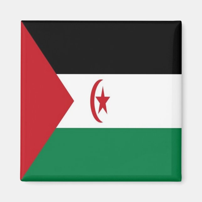 zEH001 WESTERN SAHARA, FLAGGA, Afrika, Fridge Magnet (Framsidan)