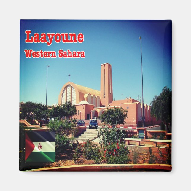zEH004 LAAYOUNE, Westerna Sahara, Afrika, Fridge Magnet (Framsidan)
