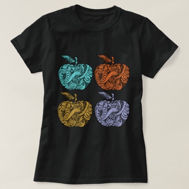 Zeichnung von Äpfeln im Doodle Stil T Shirt (Design framsida)