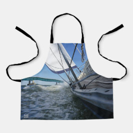 Zeilboot met koers op brug.