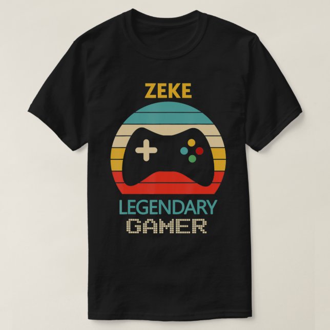 Zeke Namn Gift Personlig Legendary Gamer T Shirt (Design framsida)