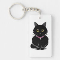 Zelda den svart katten Keychain