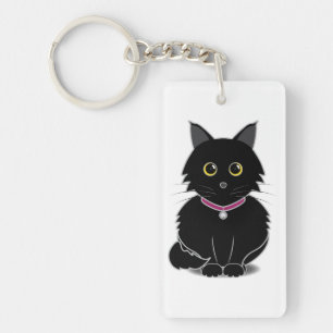 Zelda den svart katten Keychain