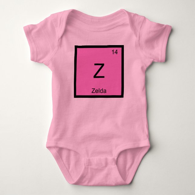 Zelda Namn kemi Inslag Periodic Bord T Shirt (Framsida)