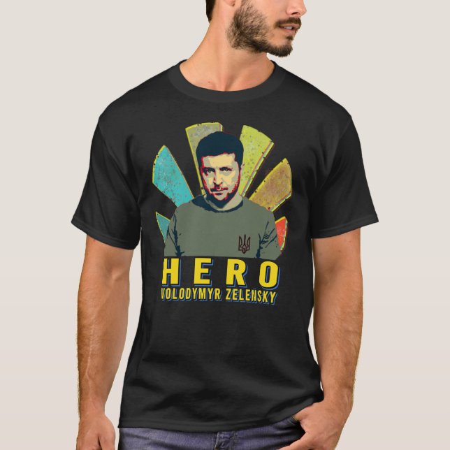 Zelenski hero  volodymyr zelensky  sunset retro Cl T Shirt (Framsida)