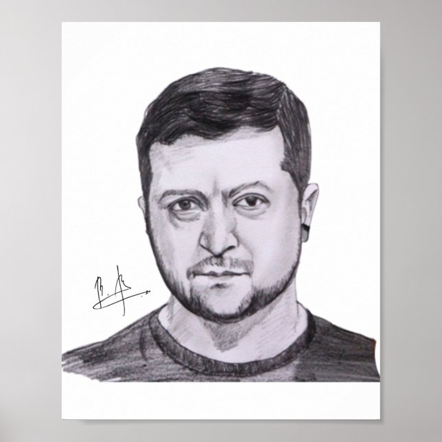Zelensky autografaffisch poster (Framsidan)