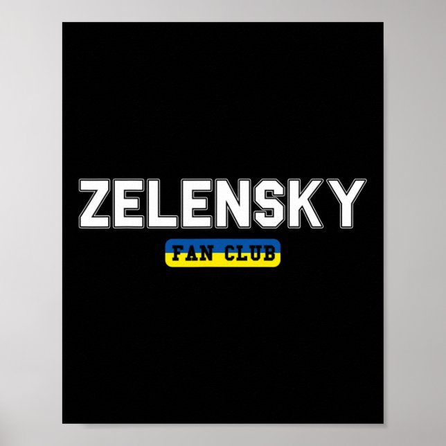 Zelensky Fan Club Stöd Ukraina  Poster (Framsidan)