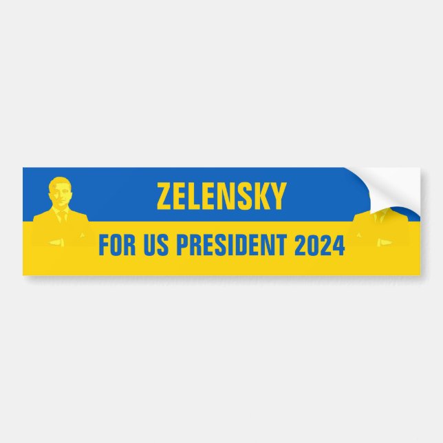 Zelensky för USA:s president 2024 Den bästa kandid Bildekal (Framsidan)