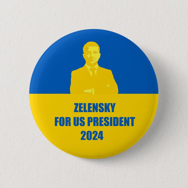 Zelensky för USA:s president 2024 Den bästa kandid Knapp (Framsida)