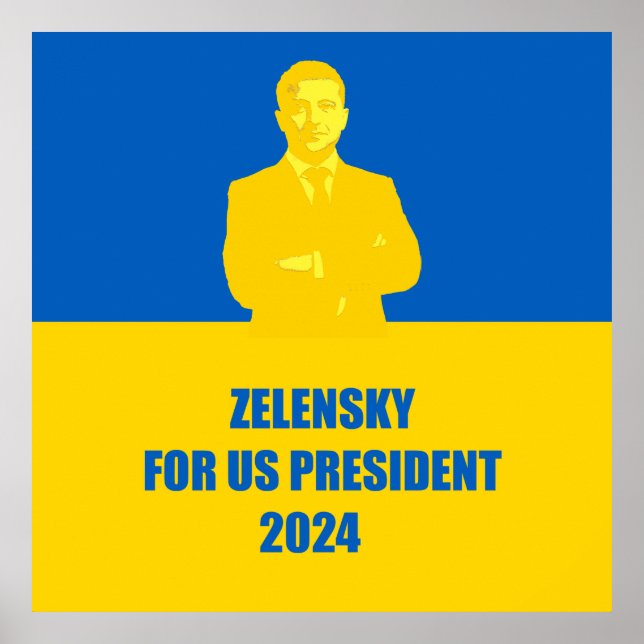 Zelensky för USA:s president 2024 Den bästa kandid Poster (Framsidan)