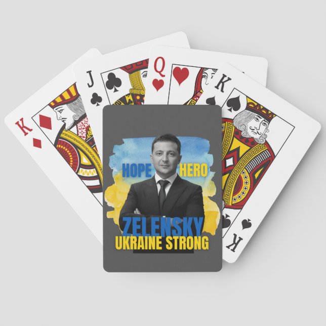 Zelensky Hope Hero Ukraina Strong Casinokort (Baksidan)