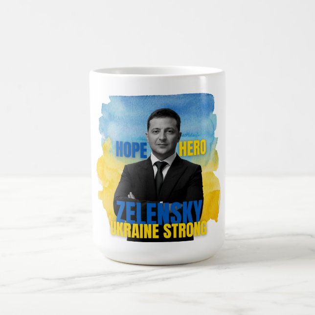 Zelensky Hope Hero Ukraina Strong Kaffemugg (Center)