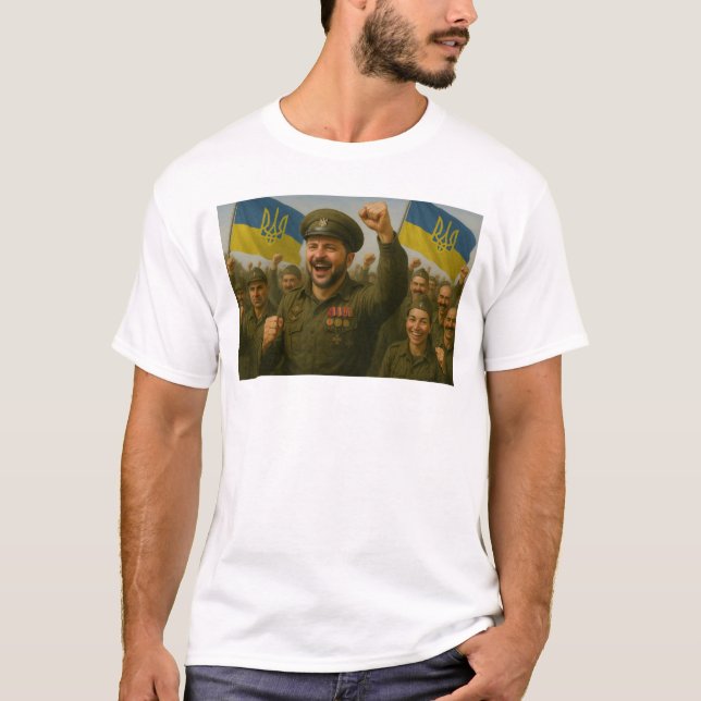 Zelensky Leads ukrainska segern Firande T Shirt (Framsida)