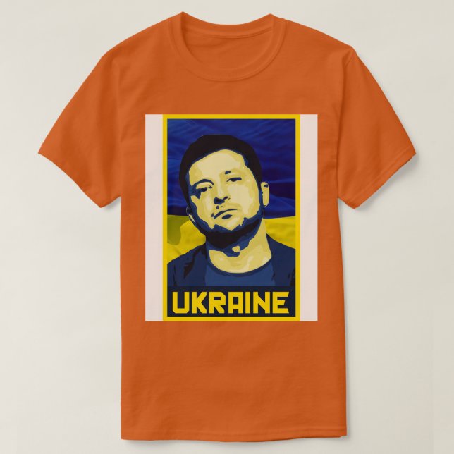 Zelensky Ukraina Flagga T Shirt (Design framsida)