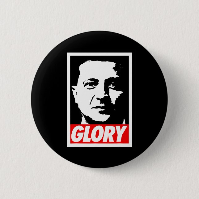 Zelenskyy - Ära åt Ukraina Stöd Ukraina Jag står Knapp (Framsida)
