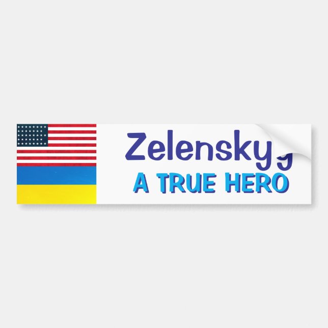 Zelenskyy | En sann Hero | Politisk Bildekal (Framsidan)