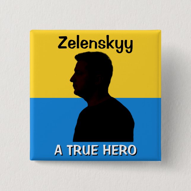 Zelenskyy | En sann Hero | Politisk Knapp (Framsida)