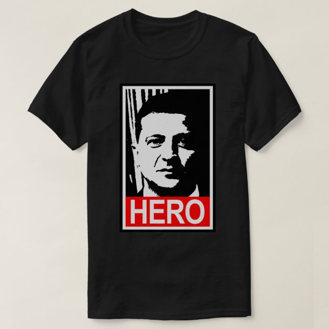 Zelenskyy Hero President of Ukraina Premium T Shirt (Design framsida)