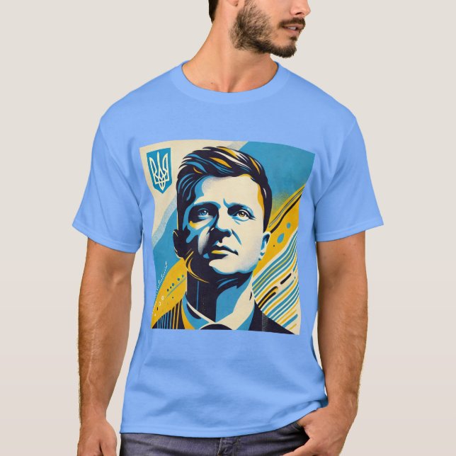 Zelenskyy Pop Art Stil Porträtt T Shirt (Framsida)