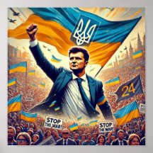Zelenskyy Stop Krig Rally Poster
