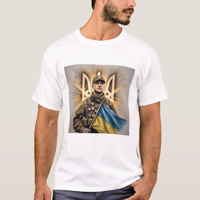 Zelenskyy: Symbol för ukrainsk motståndskraft T Shirt (Framsida)
