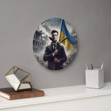 Zelenskyy Ukraina Flagga Wall Clock