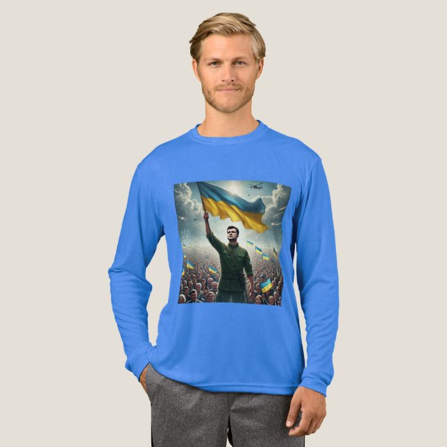 Zelenskyy Ukraina Rally Tri-Blend Shirt T Shirt (Hel framsida)