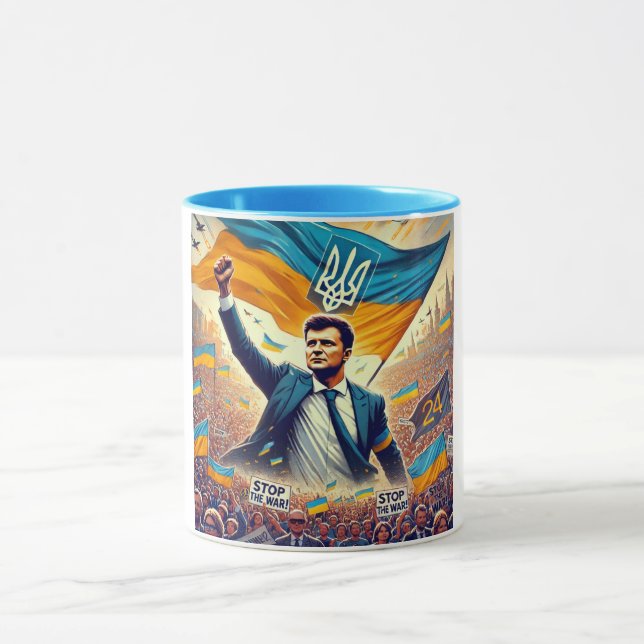 Zelenskyy Ukraina Support Coffee Mugg (Center)