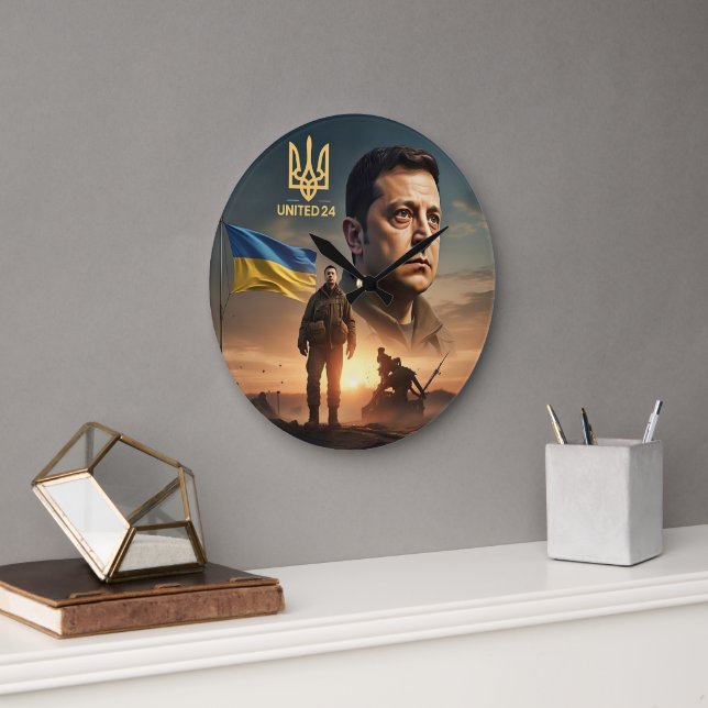 Zelenskyy Ukrainas president Wall Clock Stor Klocka (Kontor)
