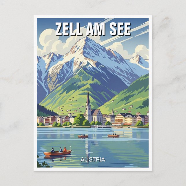 Zell am See Österrike Resa Vykort (Framsida)
