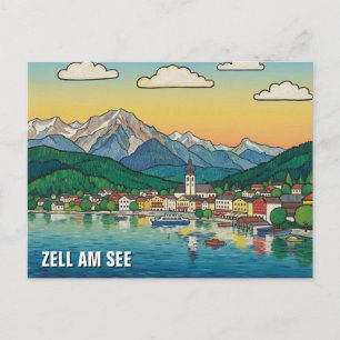 Zell am See Österrike Resa Vykort