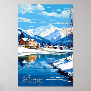 Zell am see Salzburg Österrike Resa Illustration Poster
