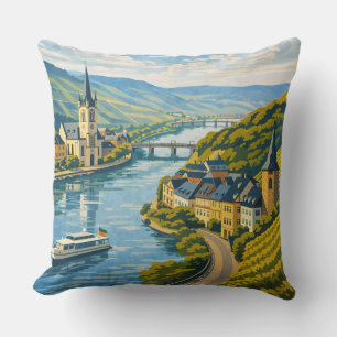 Zell Tyskland Vintage Resa Konst Kudde