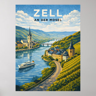 Zell Tyskland Vintage Resa Poster