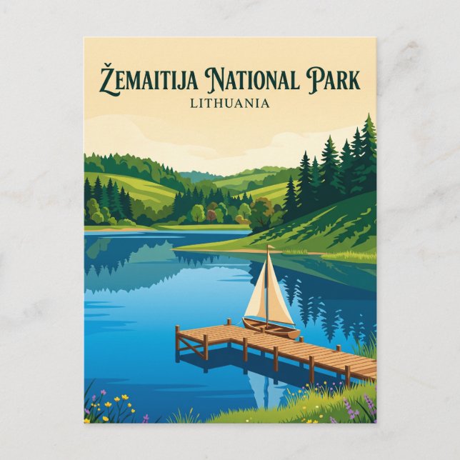 Žemaitija nationalpark Litauen Vykort (Framsida)