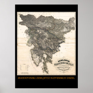Zemljovid Slovenske dezele i pokrajin Poster