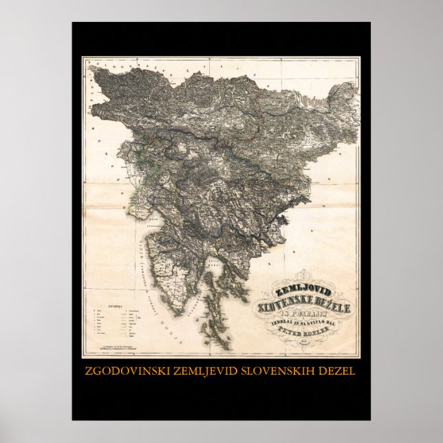 Zemljovid Slovenske dezele i pokrajin Poster (Framsidan)