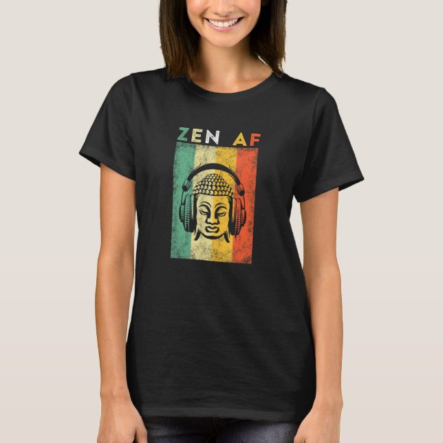 Zen Af Yoga Meditation T Shirt (Framsida)