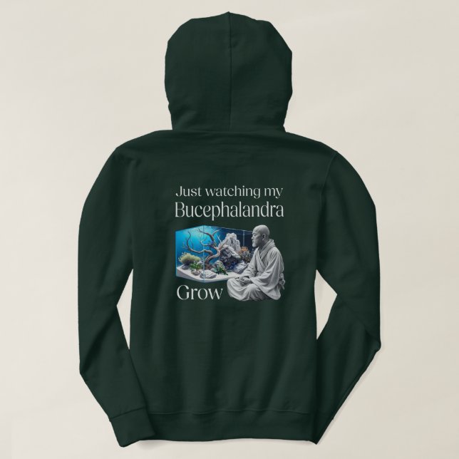 Zen and Bucephalandra – The Art of Aquascaping Hoodie (Design baksida)